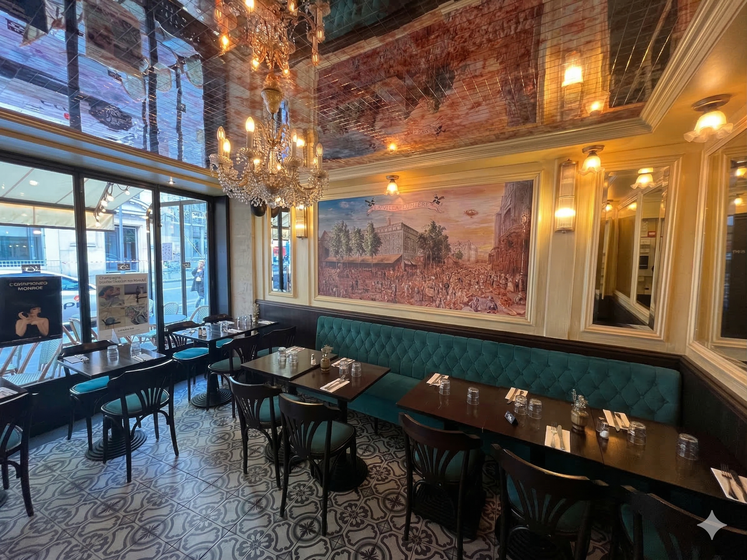 Salle principale avec fresques historiques